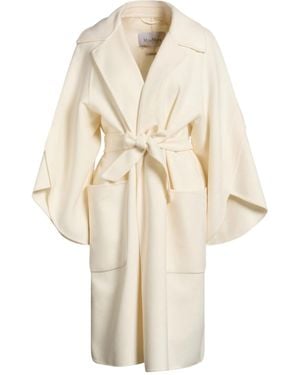 Max Mara Solid-Colored Woolen Coat - Natural