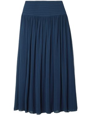 JOSEPH Santos Pinstriped Midi Skirt - Blue