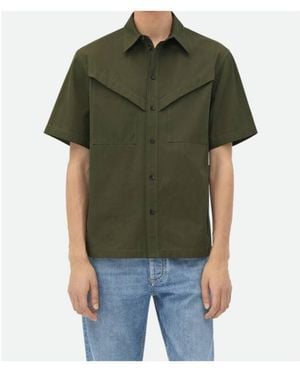 Bottega Veneta Short-Sleeved Buttoned Shirt - Green