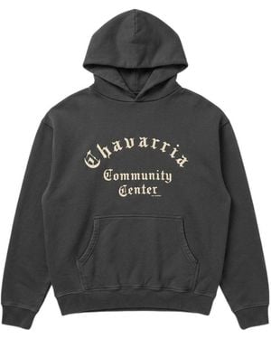 Willy Chavarria Graphicprint Pullover Hoodie - Gray
