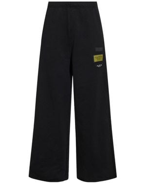 MM6 by Maison Margiela Logo Patch Straight-Leg Trousers - Black