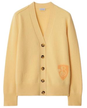 Burberry B Shield Knitted Cardigan - Yellow