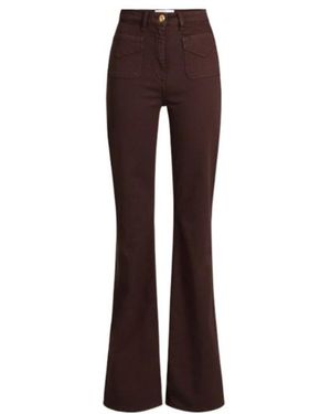Elisabetta Franchi High-Rise Flared Jeans - Brown