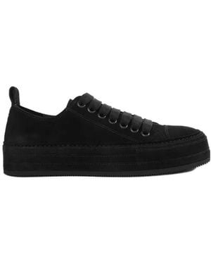 Ann Demeulemeester Suede Lace-Up Trainers - Black