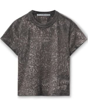 Alexander Wang Splatter-Wash Crewneck T-Shirt - Gray