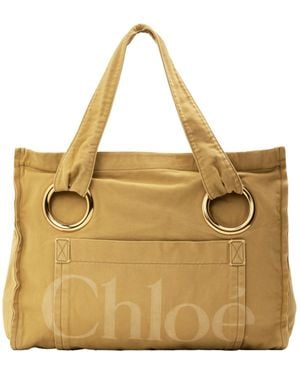 Chloé Plage Logo Tote Bag - Metallic