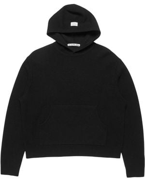 Acne Studios Logo Patch Knitted Hoodie - Black