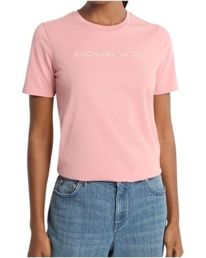 MICHAEL Michael Kors Shadow Logo T-Shirt - Pink