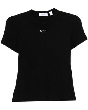 Off-White c/o Virgil Abloh Off Stamp Ribbed T-Shirt - Black