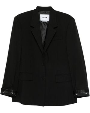 MSGM Single Breasted Long Sleeved Jacket - Black