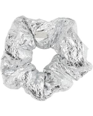 MM6 by Maison Margiela Crinkled Metallic Hair Tie - White