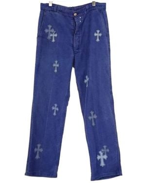 Chrome Hearts Belt Loop Jeans - Blue