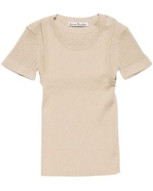 Acne Studios Layered Knitted Top - Natural