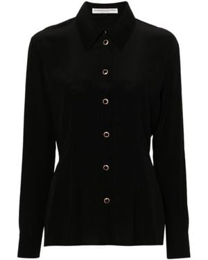 Alessandra Rich Dart Detailed Straight Hem Shirt - Black