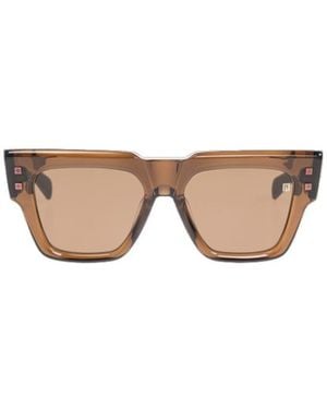 Balmain Eyewear Square Frame Sunglasses - Natural