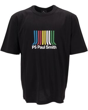 Paul Smith Multi-Stripe Logo T-Shirt - Black