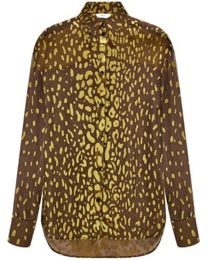 Ferragamo Devoré Georgette Shirt - Green