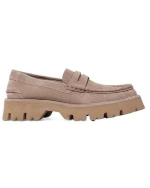 Pedro Garcia Round Head Loafer Shoes - Grey