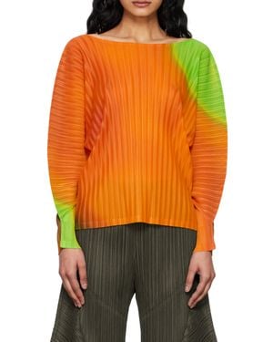 Pleats Please Issey Miyake Melty Rib Blouse - Orange