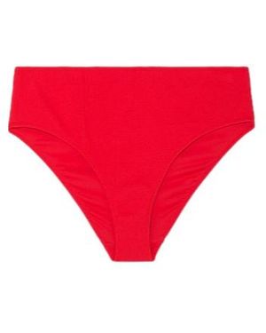 Ganni Stretch Solidcolor Bikini Bottoms - Red