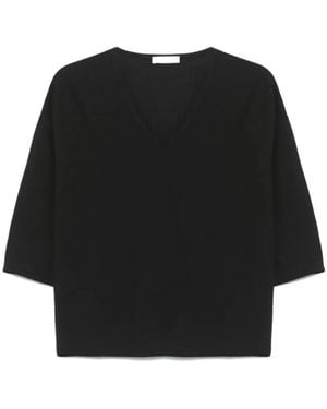 Zanone Fine-Knit Top - Black