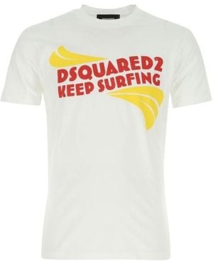 DSquared² Logo Printed Crewneck T-Shirt - White
