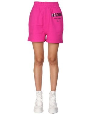 Moschino Logo Shorts - Pink