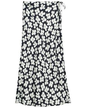 MSGM Floral-Print Midi Skirt - White