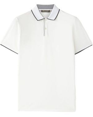 Loro Piana Button Detailed Short-Sleeved Polo Shirt - White