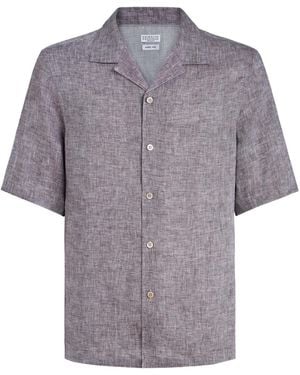 Brunello Cucinelli Short-Sleeved Button-Up Shirt - Purple