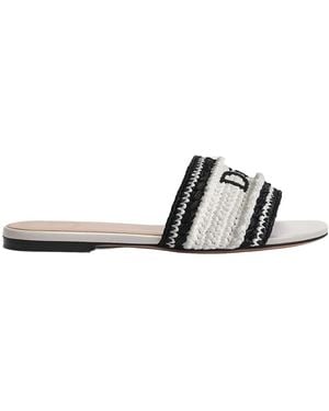 Dior Iviera Woven Slide - White