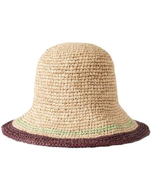 Zimmermann Striped Raffia Bucket Hat - White