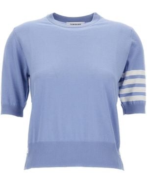 Thom Browne Jersey Stitch 4-Bar T-Shirt - Blue