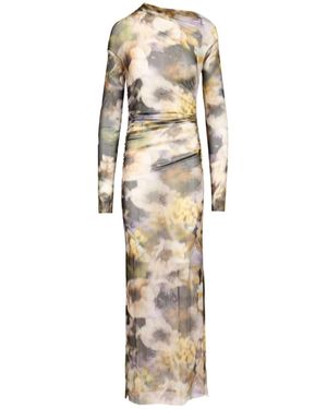Amazuìn Yara Sheer Ruched Maxi Dress - Natural