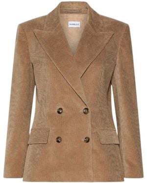 Marella Double Breasted Jacket - Brown