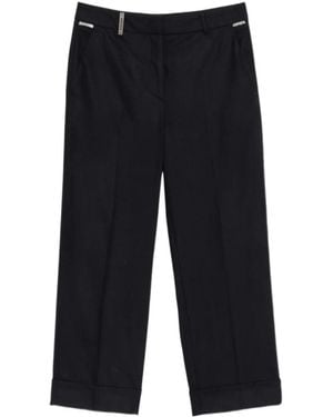 Peserico Pressed-Crease Turned-Up Pants - Blue