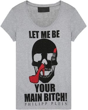Philipp Plein Logo Detail T-Shirt - Grey