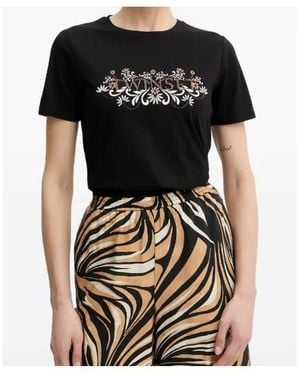 Twinset Floral-Motif T-Shirt - Black
