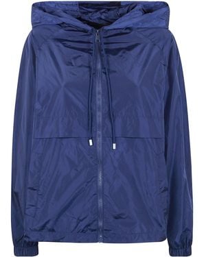 Semicouture Zip-Up Hooded Jacket - Blue