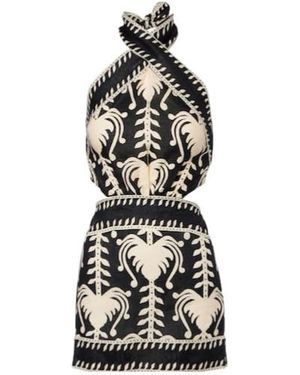 Johanna Ortiz Cutout Printed Minidress - White
