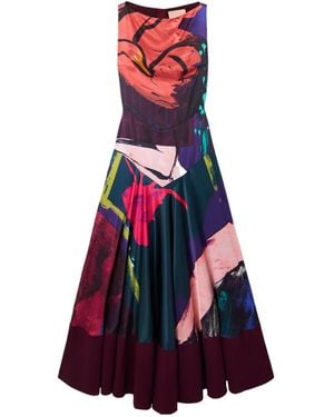 ROKSANDA Munir Printed Silk-Satin Maxi Dress - Red