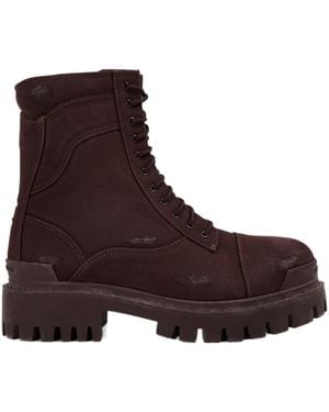 Balenciaga Lace-Up Boots - Brown