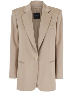 ANDAMANE Single-Breasted Oversized Jacket - Natural