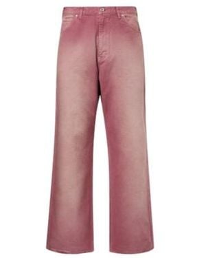 AURALEE Faded Wide-Leg Jeans - Red
