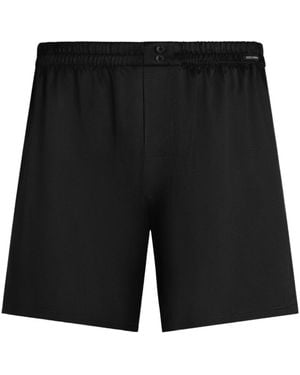 Dolce & Gabbana Elastic Waist Satin Boxer Shorts - Black