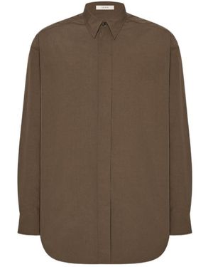 The Row Nilo Poplin Shirt - Brown