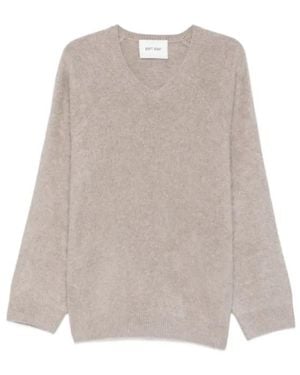 Soft Goat Brushed V-Neck Jumper - Natural