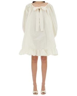 Patou Ruffled A-Line Dress - Natural