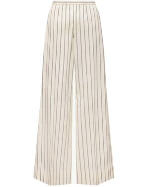 Moncler Striped Wide-Leg Trousers - White
