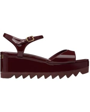 Stella McCartney Elyse Patent Leather Platform Sandals - Brown
